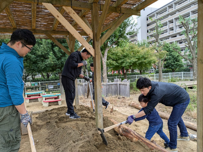 今度はお父さんと一緒に